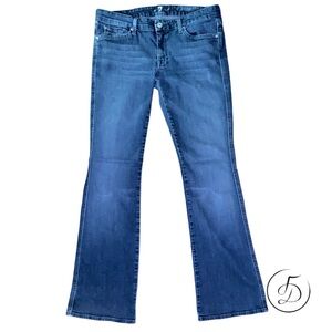 7 For All Mankind Women's A Pocket  Flare Jeans Size 32 Blue Mid-Rise